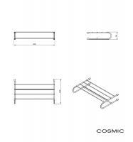 MEDIDAS ESTANTE TOALLERO LOGIC COSMIC INOX